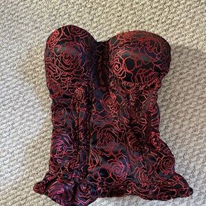 Charlotte Russe Red and Black Bustier